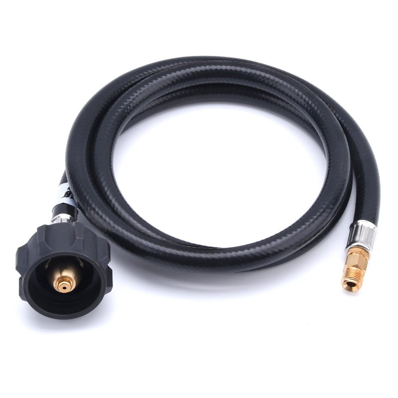 GasSaf 4 FT RV Propane Hose, Propane Pigtail Connector Hose QCC1 Connector- Acme x 1/4" Inverted Male Flare - Image 3
